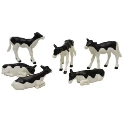 6 Black & White Standing & Lying Calves