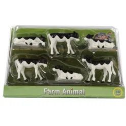 6 Black & White Standing & Lying Calves