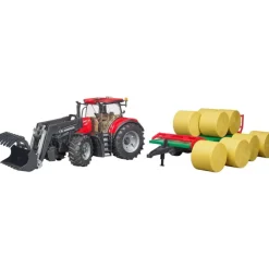 Case IH Optum 300CVX with Front Loader and Bale Trailer