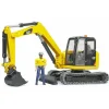 CAT Mini Excavator with Worker Figure