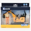 JCB Micro Excavator 8010 & Construction Worker