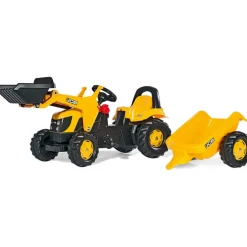 JCB Pedal Tractor with Frontloader & Trailer