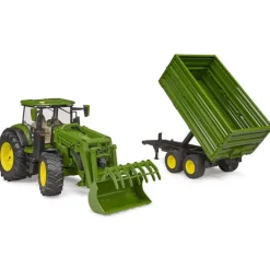 John Deere 7R350 Tractor with Frontloader & Tipping Trailer