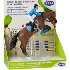 Jumping Horse with Riding Girl