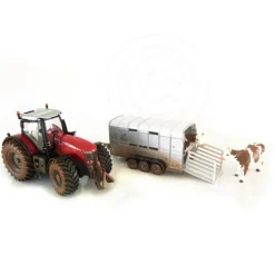 Muddy Massey Ferguson Tractor with Ifor Williiams Trailer