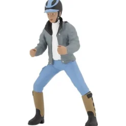 Papo Young Horse Rider with Blue Jodhpurs
