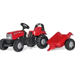 Rolly Kid Case Ride-on Tractor With Roll Bar And Trailer