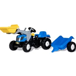 Rolly New Holland Pedal Tractor with Loader & Trailer
