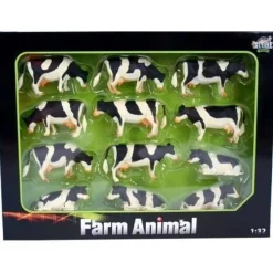 Set of 12 Black & White Cows