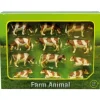 Set of 12 Brown & White Cows