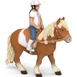 Shetland pony with saddle