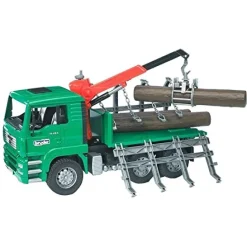 Timber Truck with Loading Crane & 3 Logs